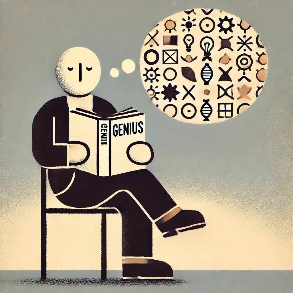 Illustration for a review of The Hidden Habits of Genius
